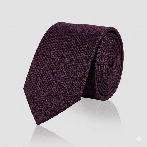 Marks & Spencer Luxury Pure Silk Textured Burgundy Tie