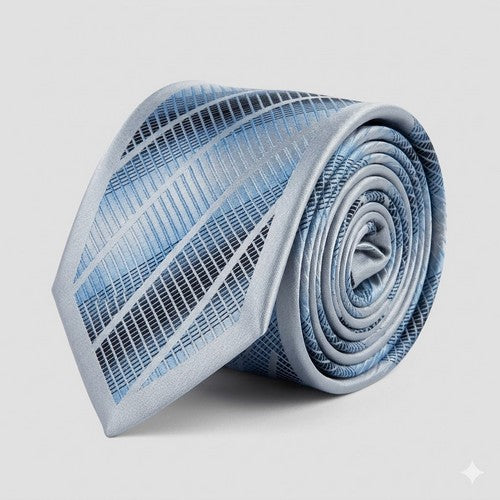 Umo Lorenzo Slim Tie in Blue Stripes