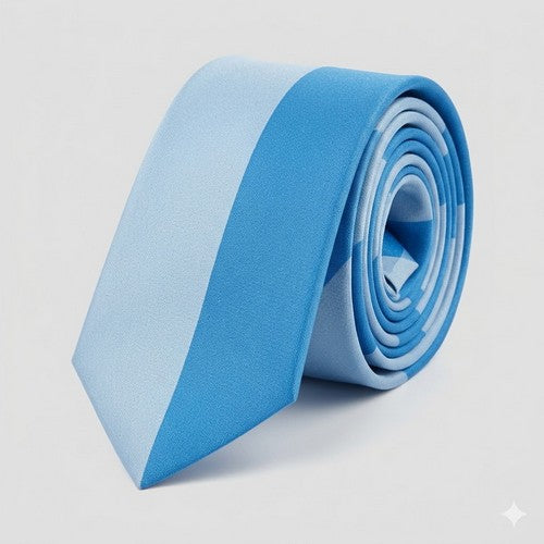 Umo Lorenzo Slim Tie in 2-Tone Blue