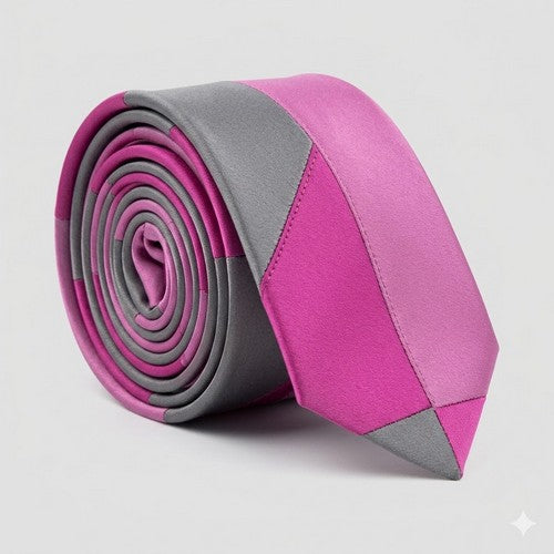 Umo Lorenzo Slim Tie in 2-Tone Pink