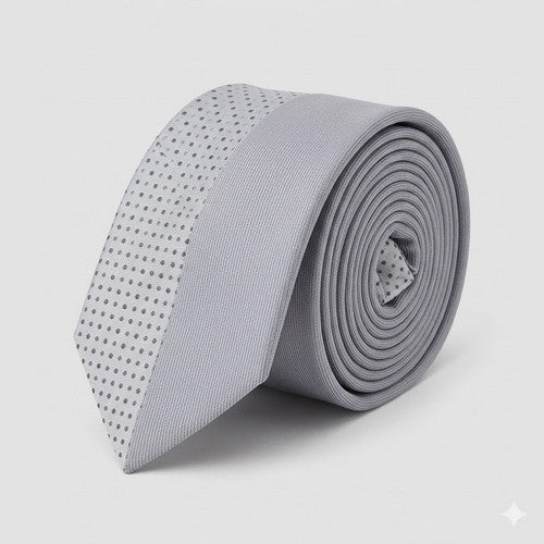 Umo Lorenzo Slim Tie in Half Diamond Grey