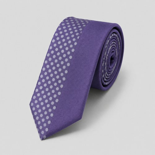 Umo Lorenzo Slim Tie in Half Dot Purple