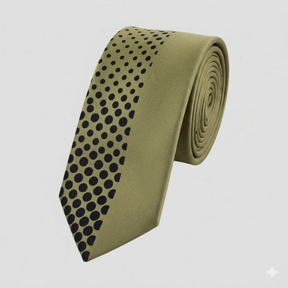 Umo Lorenzo Slim Tie in Half Dot Yellow