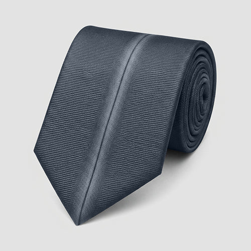 Umo Lorenzo Slim Tie in Black Stripe Design