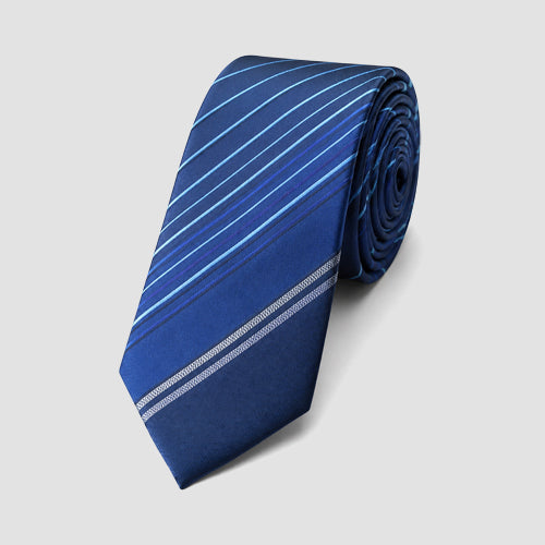 Umo Lorenzo Slim Tie in Stripe Grey Design