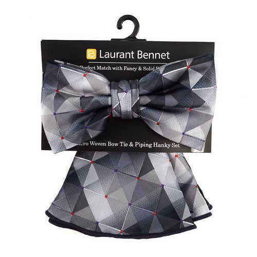 BTH170636-1 Laurant Bennet Diamond Print Pocket Round Set Black