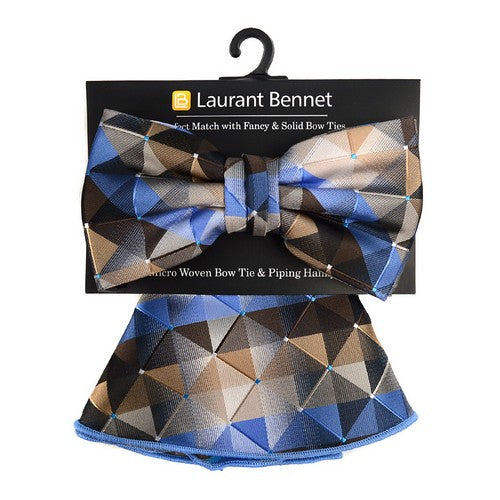 BTH170636-1 Laurant Bennet Diamond Print Pocket Round Set Brown