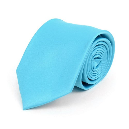 PS1301-5 Umo Lorenzo Standard Satin Tie Aqua Blue