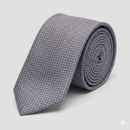 Laurant Bennet Slim Tie in Checkered Lavender & Blue