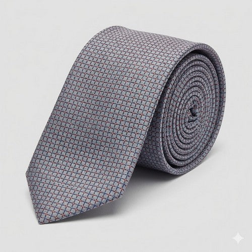 Laurant Bennet Slim Tie in Checkered Lavender & Blue