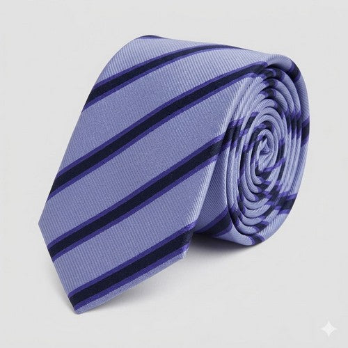 Laurant Bennet Slim Tie in Stripe Lavender