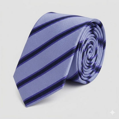 Laurant Bennet Slim Tie in Stripe Lavender
