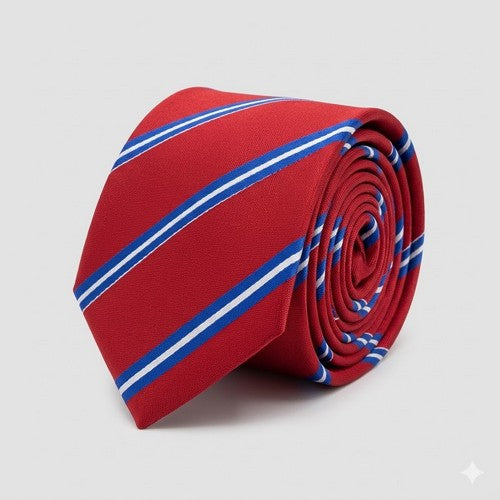Laurant Bennet Slim Tie in Stripe Red
