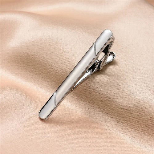 Minimalist Tie Pin Clip Silver