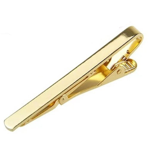 Plain Curved Tie Pin Clip Gold