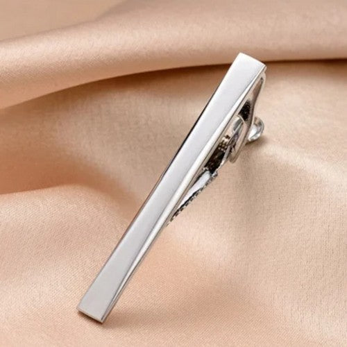 Plain Tie Pin Clip Silver