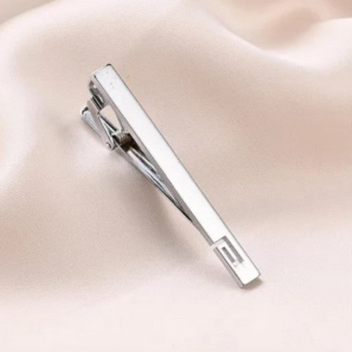 Cut-Out  Tie Pin Clip Silver