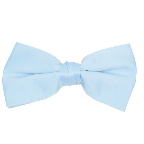 BTC1701 Satin Clip-On Bow Tie in Baby Blue