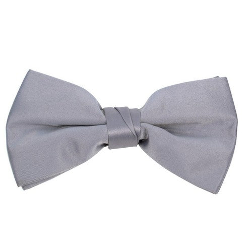 BTC1701 Satin Clip-On Bow Tie in Grey