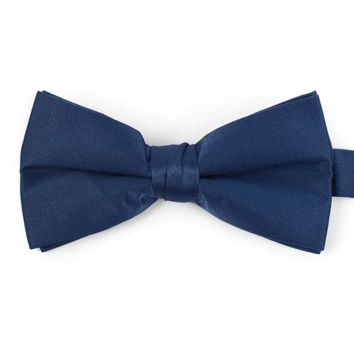BTC1701 Satin Clip-On Bow Tie in Navy