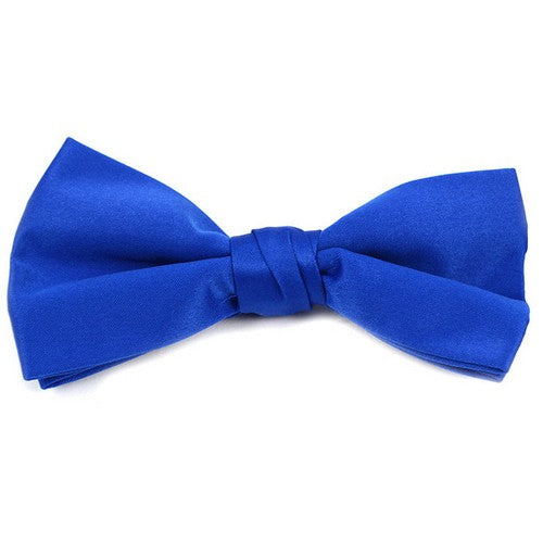 BTC1701 Satin Clip-On Bow Tie in Royal Blue