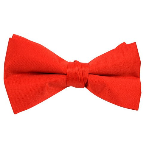 BTC1701 Satin Clip-On Bow Tie in Red