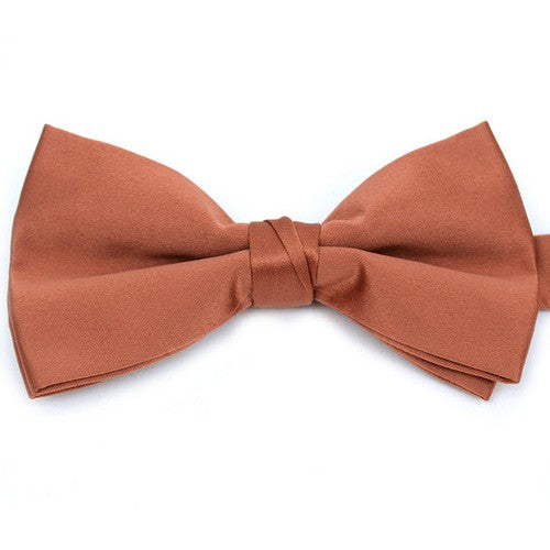 BTC1701 Satin Clip-On Bow Tie in Rust