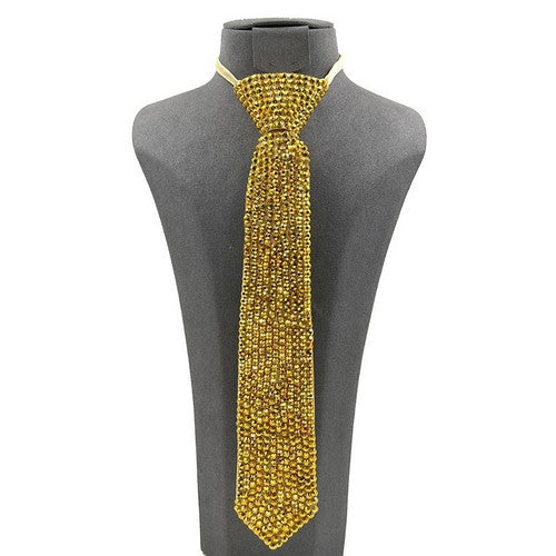 FN0167 Bling Rhinestone Neck Tie in Gold