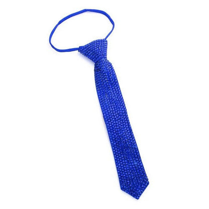 Bling Rhinestone Neck Tie in Royal Blue