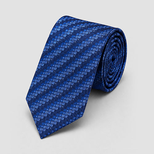 Laurant Bennet Tie in Geo Print Navy