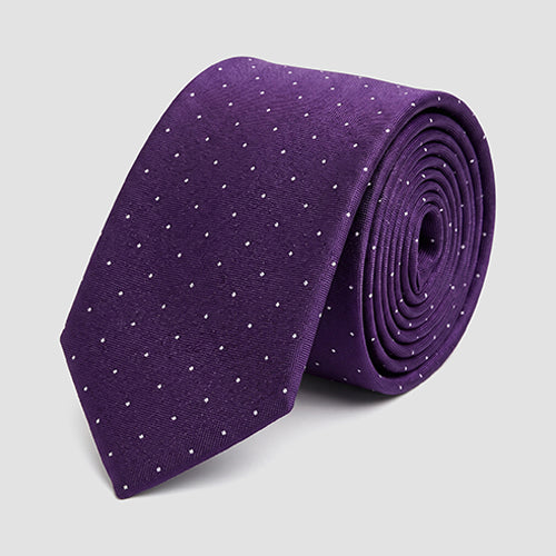 Laurant Bennet Tie in Dot Print Purple