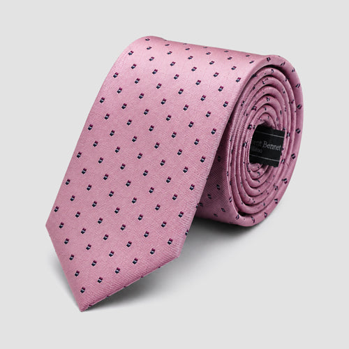 Laurant Bennet Tie in Geo Print Pink