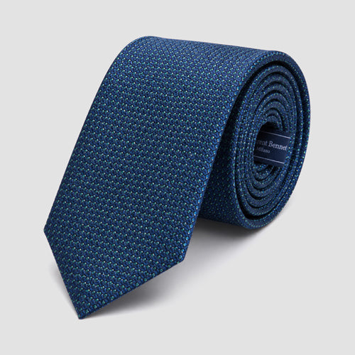 Laurant Bennet Tie in Geo Print Teal