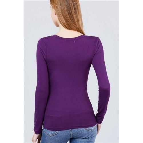 V-Neck Long Sleeve T-Shirt Ultra Purple