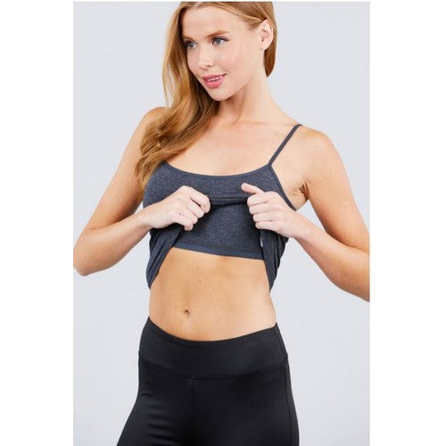 Vest with Built-In Bra Heather Charcoal