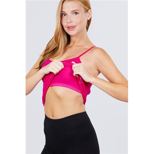 Vest with Built-In Bra Pink Fuchsia