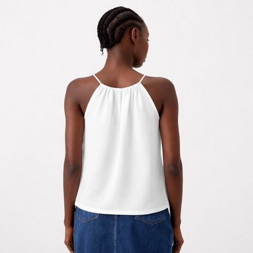 Vero Moda VM Lykke Halter Top in White