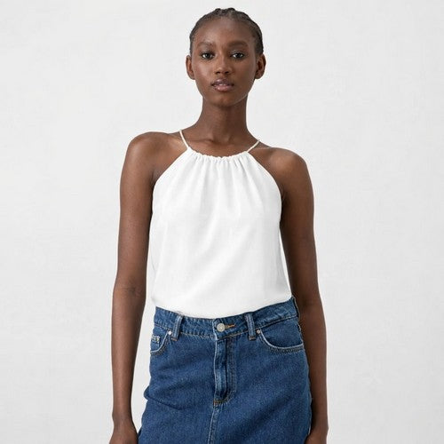 244932-2374 Vero Moda VM Lykke Halter Top in White