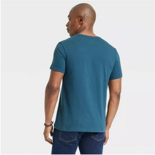 C&A V Neck T-Shirt Rust Blue