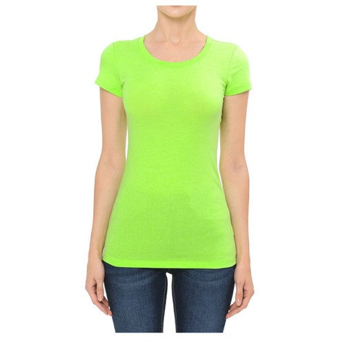 Crew Neck Short Sleeve T-Shirt New Neon Lime