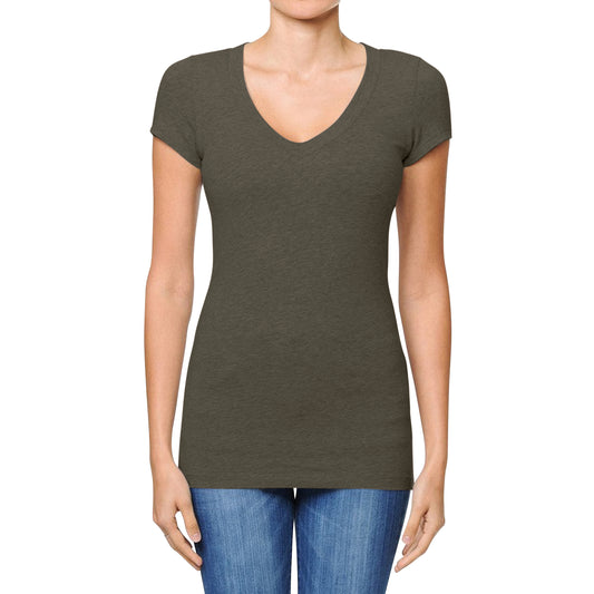 V-Neck Short Sleeve T-Shirt Military Olive