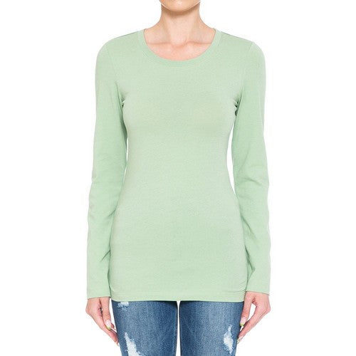 62800 Crew Neck Long Sleeve T-Shirt Dasty Sage