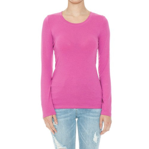 62800 Crew Neck Long Sleeve T-Shirt Rose Violet