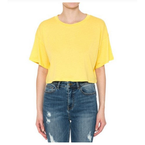 73495 Hi Low Short Sleeve Boxy Jersey Vibrant Yellow