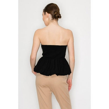 Ballon Tube Top in Black