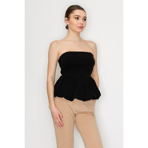 Ballon Tube Top in Black