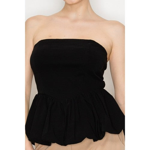 Ballon Tube Top in Black