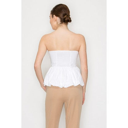 Ballon Tube Top in Off White