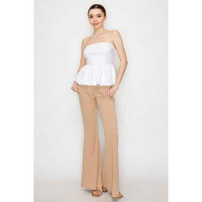 Ballon Tube Top in Off White
