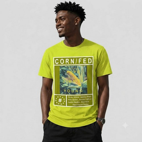 14-1352 Corn Fed / Nominal Printed Jersey in Lime Green